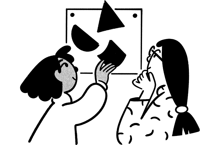Illustration de deux personnes travaillant ensemble